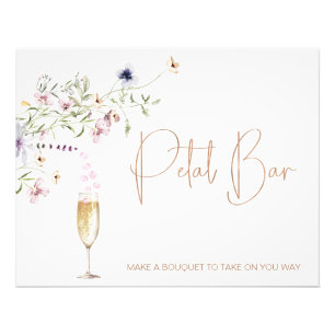 Foto Wildflower Petals Bar Bridal Shower Rótulo