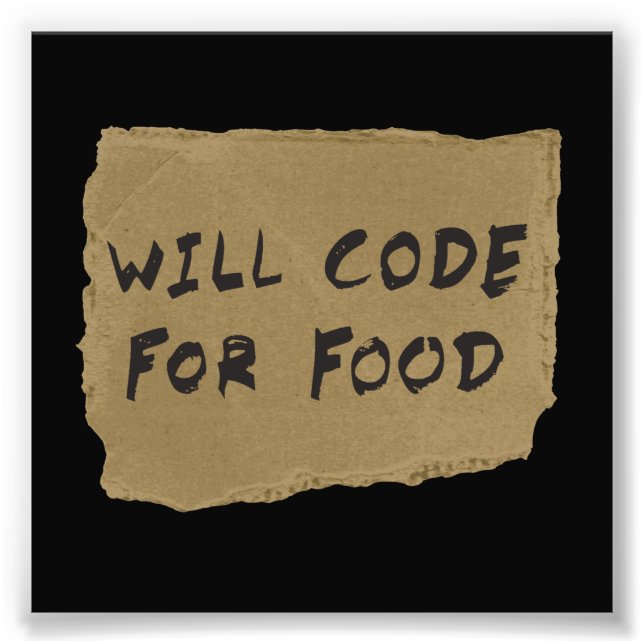 Foto Will Code For Food (Frente)