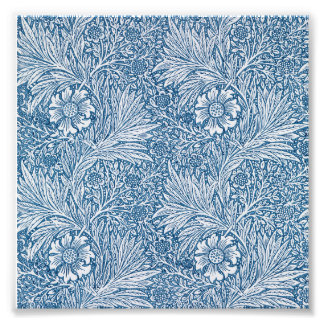Foto William Morris, azul y blanco