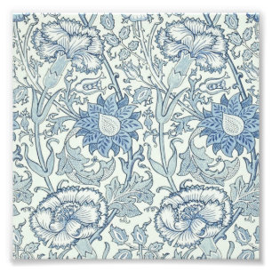 Foto William Morris Hermoso patrón floral, azul, rosa