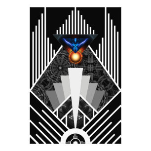 Foto Wings Of Lightning Deco Mech Flare Photo Print