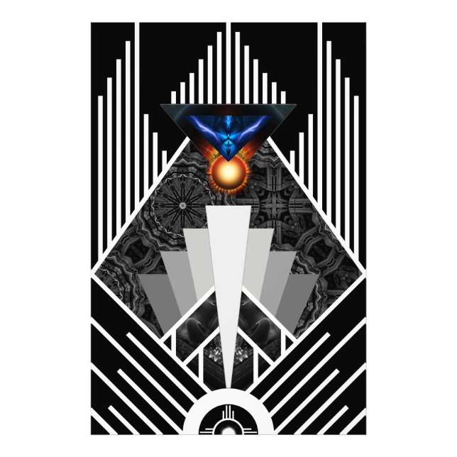 Foto Wings Of Lightning Deco Mech Flare Photo Print (Frente)
