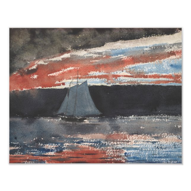Foto Winslow Homer - Schooner at Sunset (Frente)