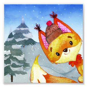 Foto Winter Forest Woodland Friends Ilustracion Fox