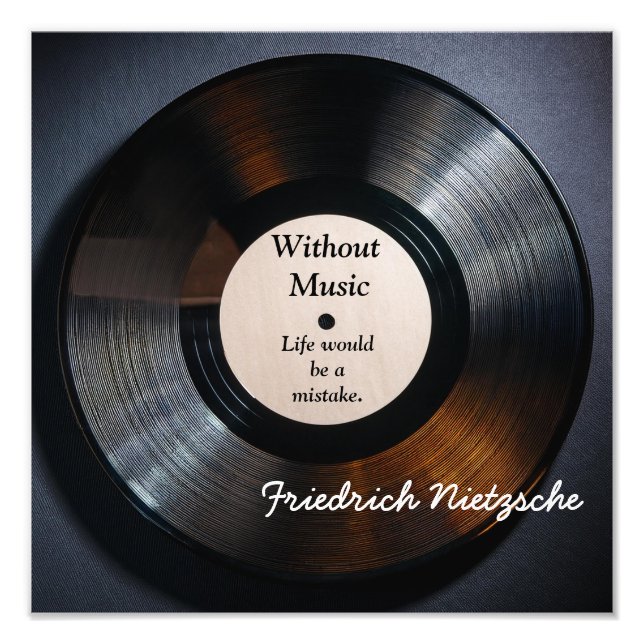 Foto Without Music - Nietzsche quote - art print (Frente)