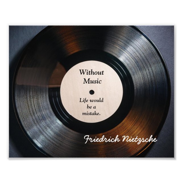 Foto Without Music - Nietzsche quote - art print (Frente)