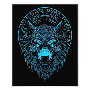 Foto Wolf Mask Odin Runes Norse Compass Viking