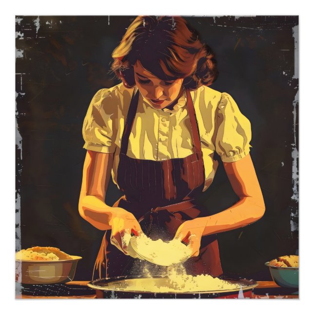 Foto Woman Bake Vintage (Frente)
