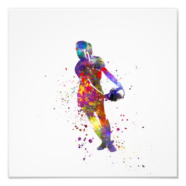 Foto Women's rugby in watercolor (Frente)