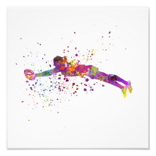 Foto Women's rugby in watercolor