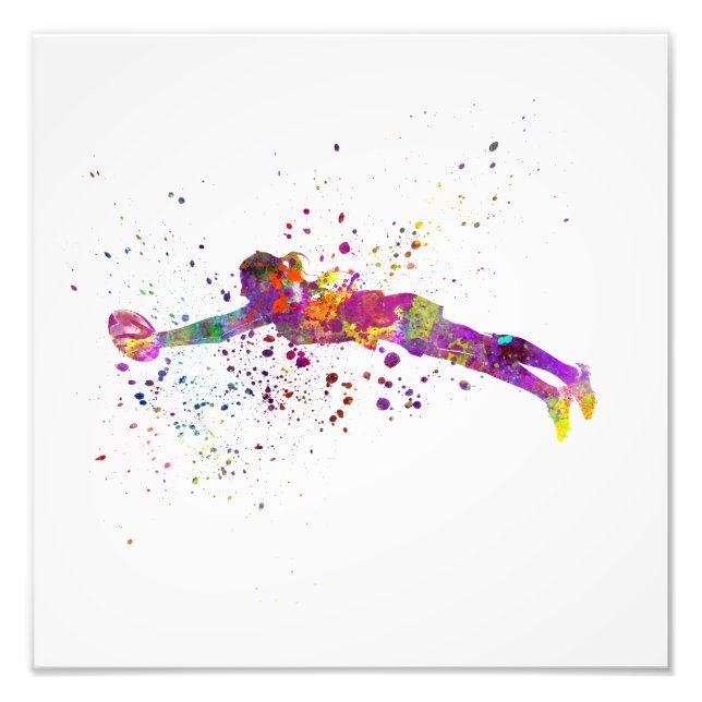 Foto Women's rugby in watercolor (Frente)