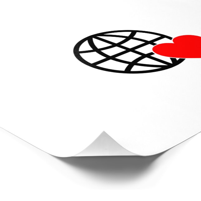 Foto World Love Globe Icon | Heart Earth Summer Design (Esquina)