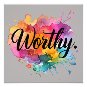 Foto Worthy Square Motivational Watercolor Poster 16x16