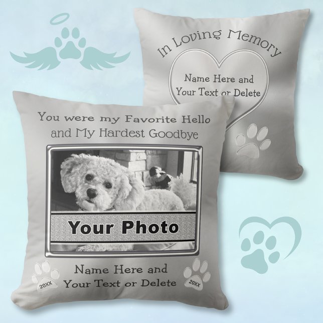 FOTO y almohada Mascota personalizada (What to give someone who had to put their dog down? Dog memorial pillow. Comforting Sympathy Gifts)