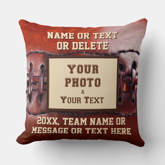 Foto y almohada personalizada del fútbol para los (Anverso)