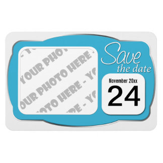 Foto y feche azul claro "Save the Date" 4x6 imán