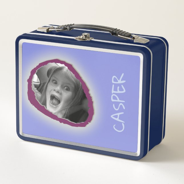 Foto y nombre del Personalizado azul (Anverso)