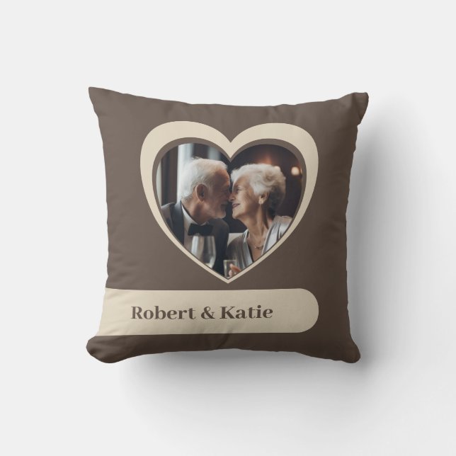 Foto y nombre personalizados: almohada de franjas  (Anverso)