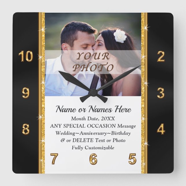 Foto y regalo personalizado, Boda de reloj de pare (Anverso)