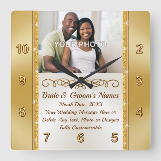 Foto y regalo personalizado del Boda del reloj de  (Anverso)
