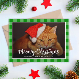 Foto y texto de Navidad felina en cuadros verdes