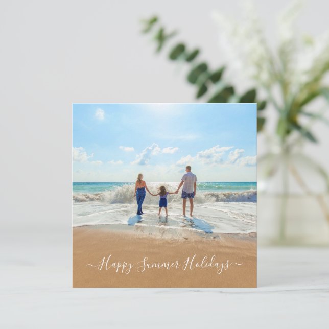 Foto y texto personalizado - Felices vacaciones de (Anverso de pie)