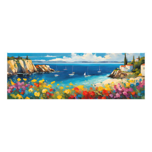 Foto Yates y flores mediterráneos en el gran paisaje ma