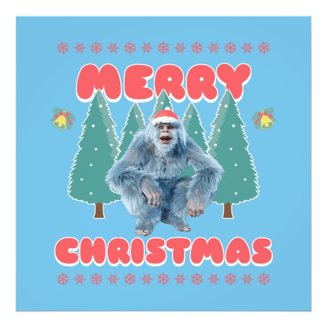 Foto Yeti Divertido - Feliz Navidad (Frente)