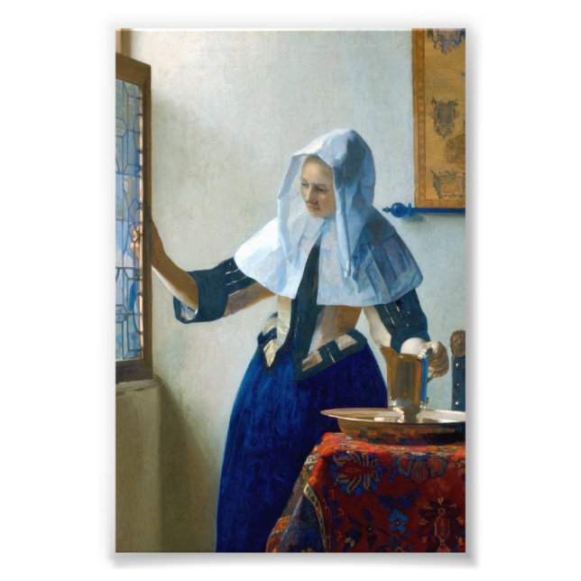 Foto Young Woman with a Water Pitcher by Vermeer (Frente)