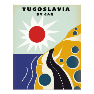Foto Yugoslavia por poster de viajes en coche vintage