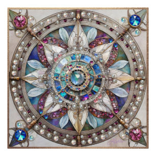 Foto Zafiros Rosas y Azules Diamantes Perlas Mandala