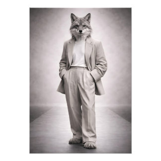 Foto Zorro Elegante con Traje Moderno Ligero Retrato