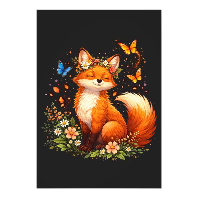 Foto Zorro Lindo Con Flores (Frente)