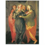 Fotoescultura El Visitation - Jacopo DA Pontormo<br><div class="desc">El gran ornamento del árbol de navidad con la vida de Jesús representó en arte "del Visitation" de Jacopo DA Pontormo. Postal maravillosa del navidad de diseños del día de fiesta de TeeshirtsTshirts.</div>