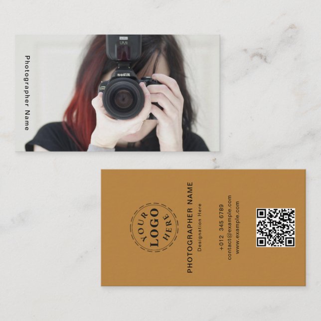 Fotógrafa personalizable - Tarjeta de visita (Anverso / Reverso)