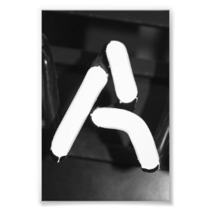 Fotografía 4x6 negro y blanco de A12 de la letra