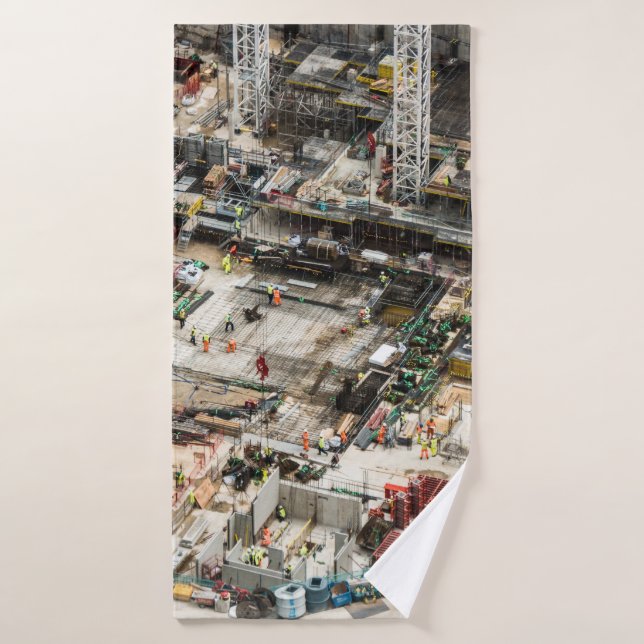 FOTOGRAFÍA AÉREA DE LA CONSTRUCCIÓN DE EDIFICIOS (Toalla de baño)