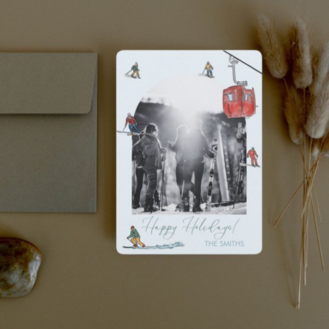 Fotografia arqueada esquí feliz tarjeta de vacacio (Subido por el creador)