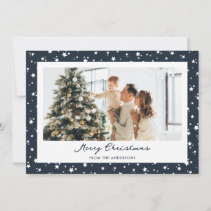 Fotografía azul estrellada Feliz Navidad