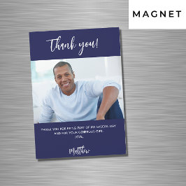 Fotografía azul marino blanca gracias imán