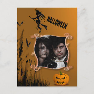 Fotografía, bruja, postal de Jack o' Lantern