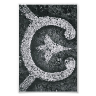 Fotografía C1 4x6 blanco y negro de la letra del