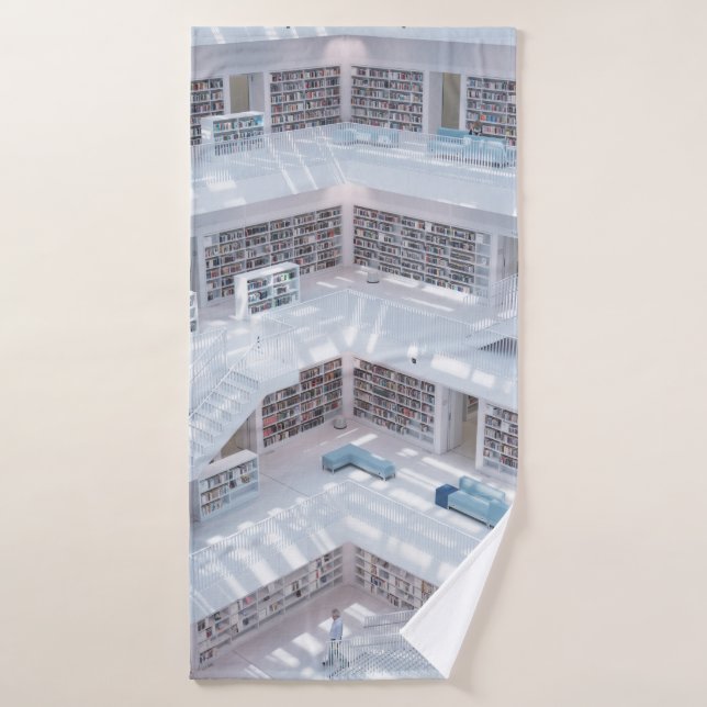 FOTOGRAFÍA DE ALTO AUMENTO DE LA BIBLIOTECA (Toalla de baño)