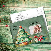 Fotografía de árbol de navidad con acuarela cautiv