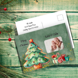 Fotografía de árbol de navidad con acuarela cautiv