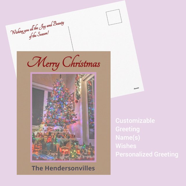 Fotografía de árbol de Navidad y aldea (Subido por el creador)