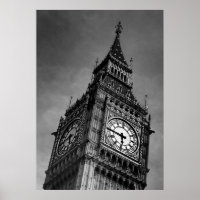 Fotografía de arte Big Ben en blanco y negro