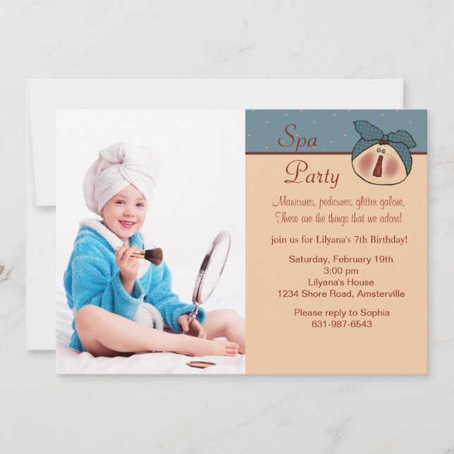 Fotografía de belleza mimada Invitación a la fiest (Anverso)