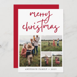 Fotografía de caligrafía de navidad de moras rojas