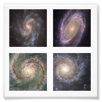 Fotografía de cuatro galaxias espirales cuadradas 